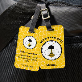 Para Maletas Etiqueta de equipaje de abeja personalizada