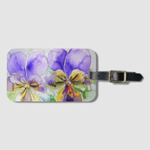 Para Maletas Etiqueta de equipaje de acuarela floral de flor de