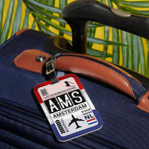 Para Maletas Etiqueta de equipaje de Amsterdam AMS
