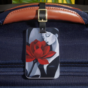 Para Maletas Etiqueta de equipaje de arte moderno Mujer con ros