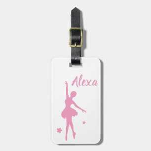 Para Maletas Etiqueta de equipaje de bailarina rosa personaliza