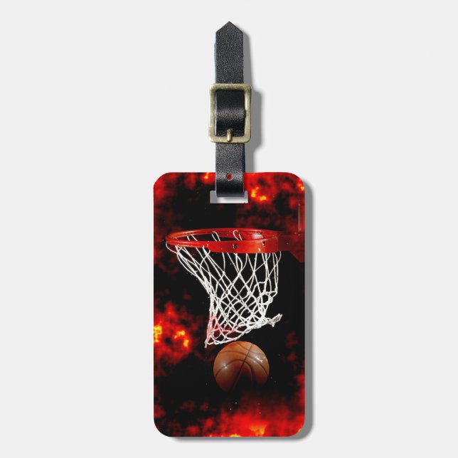 Para Maletas Etiqueta de equipaje de baloncesto (Frente Vertical)