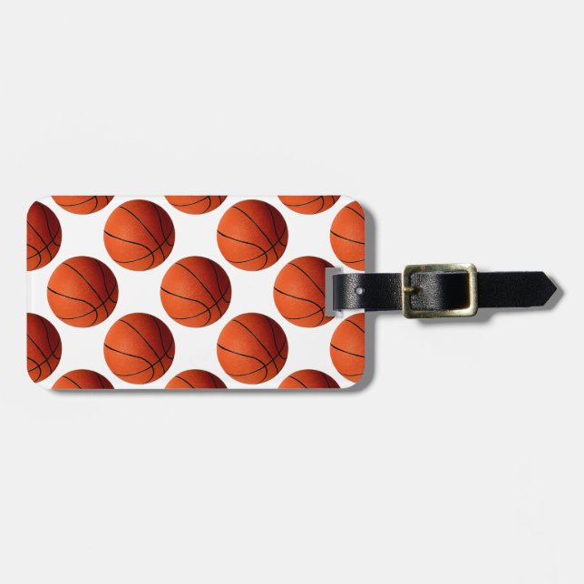 Para Maletas Etiqueta de equipaje de baloncesto (Frente Horizontal)