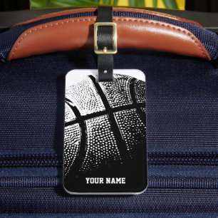 Para Maletas Etiqueta de equipaje de baloncesto con nombre o mo