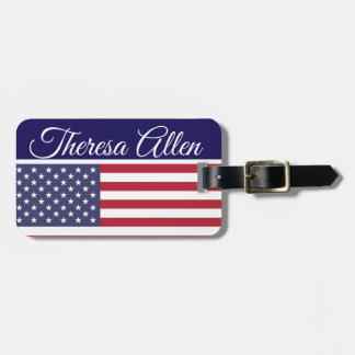 Para Maletas Etiqueta de equipaje de bandera americana personal
