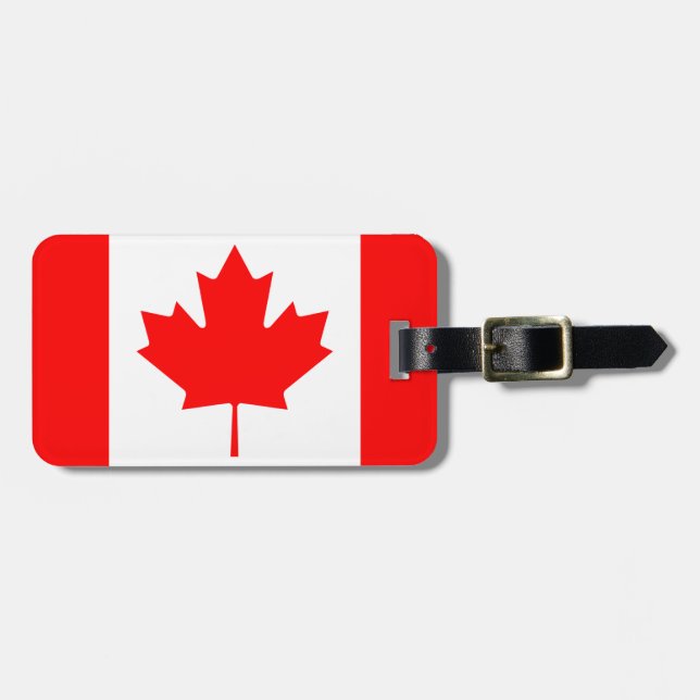 Para Maletas Etiqueta de equipaje de bandera canadiense (Frente Horizontal)