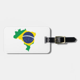 Para Maletas Etiqueta de equipaje de bandera de Brasil - Regalo
