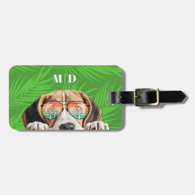 Para Maletas Etiqueta de equipaje de Beagle Cute (Frente Horizontal)