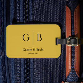 Para Maletas Etiqueta de equipaje de boda personalizada metálic
