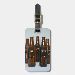 Para Maletas Etiqueta de equipaje de botellas de cerveza felice