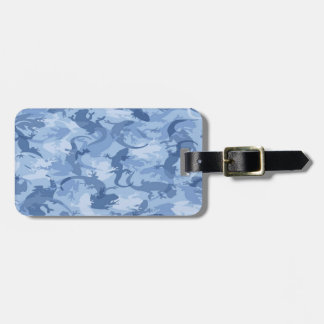 Para Maletas Etiqueta de equipaje de camuflaje de reptil azul p