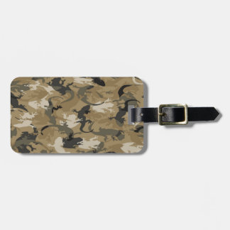 Para Maletas Etiqueta de equipaje de camuflaje de reptil marrón