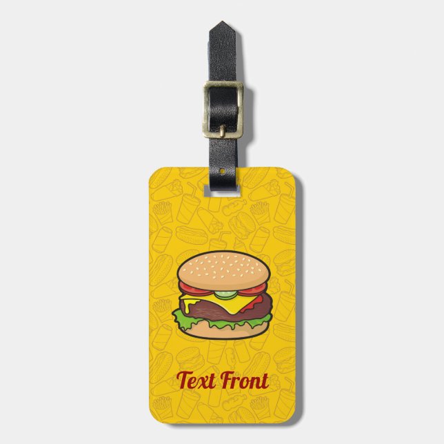 Para Maletas Etiqueta de equipaje de Cheeseburger (Frente Vertical)