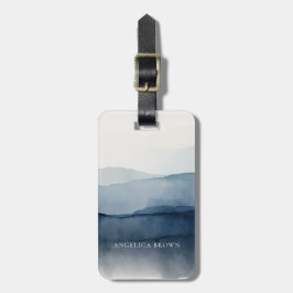 Para Maletas Etiqueta de equipaje de color de agua minimalista