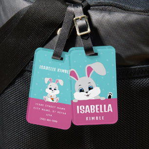 Para Maletas Etiqueta de equipaje de conejito personalizado