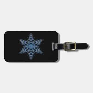 Para Maletas Etiqueta de equipaje de copo de nieve azul persona