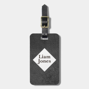 Para Maletas Etiqueta de equipaje de cuero gris personalizada