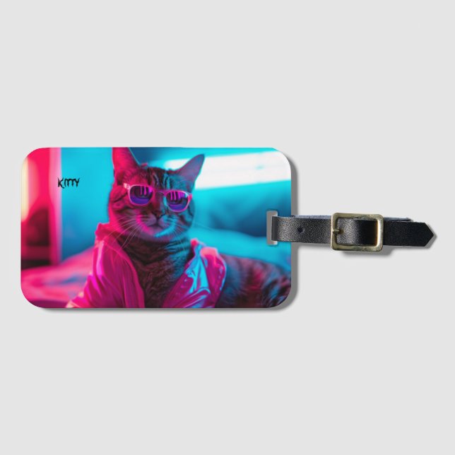 Para Maletas Etiqueta de equipaje de cuero premium (Anverso horizontal)