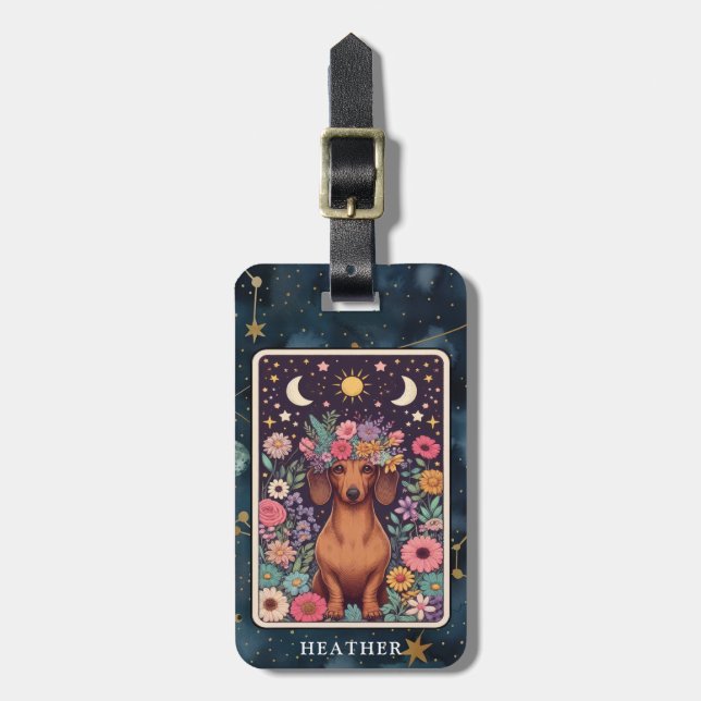 Para Maletas Etiqueta de equipaje de Dachshund (Frente Vertical)