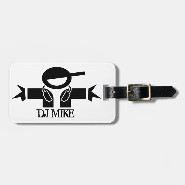 Para Maletas Etiqueta de equipaje de DJ personalizada | DJ Gear (Frente Horizontal)