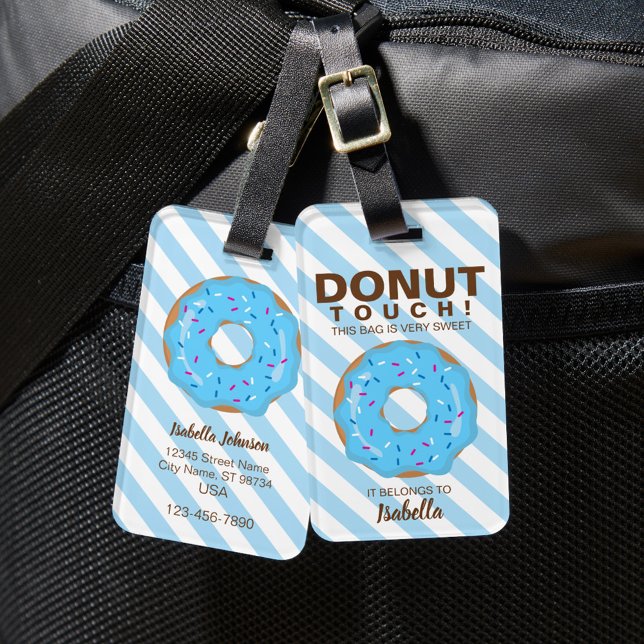 Para Maletas Etiqueta de equipaje de donut azul (Subido por el creador)