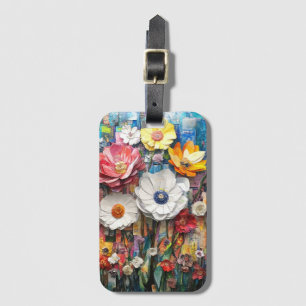 Para Maletas Etiqueta de equipaje de floral abstracta
