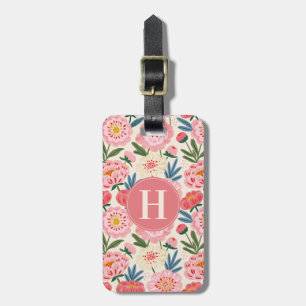 Para Maletas Etiqueta de equipaje de flores rosas