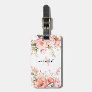 Para Maletas Etiqueta de equipaje de flores rosas