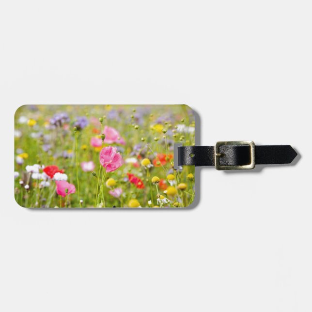 Para Maletas Etiqueta de equipaje de flores silvestres (Frente Horizontal)