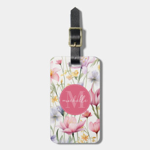 Para Maletas Etiqueta de equipaje de flores silvestres de prima