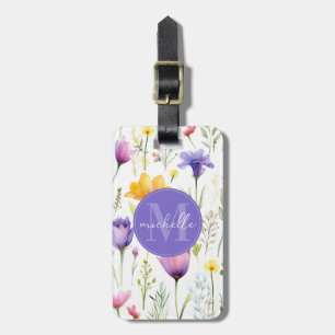 Para Maletas Etiqueta de equipaje de flores silvestres de prima