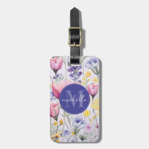 Para Maletas Etiqueta de equipaje de flores silvestres de prima
