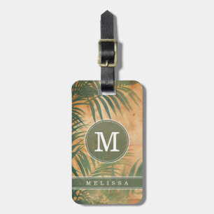 Para Maletas Etiqueta de equipaje de fondo de playa vintage