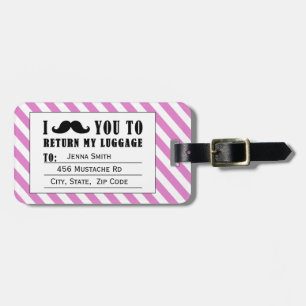 PARA MALETAS ETIQUETA DE EQUIPAJE DE FUNNY MUSTACHE   TIRA DE R