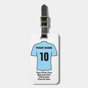 Para Maletas Etiqueta de equipaje de fútbol - con camiseta azul