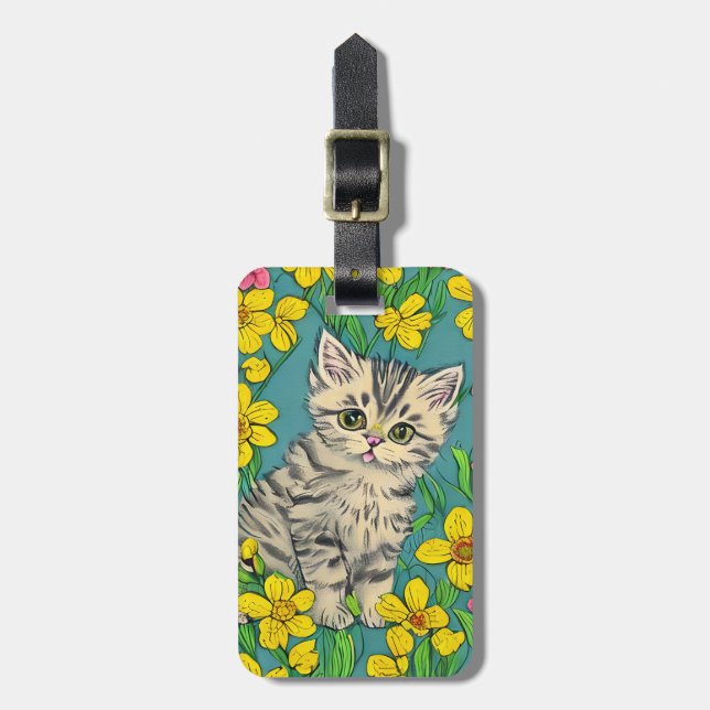 Para Maletas Etiqueta de Equipaje de Gato (Frente Vertical)
