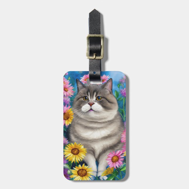 Para Maletas Etiqueta de Equipaje de Gato (Frente Vertical)