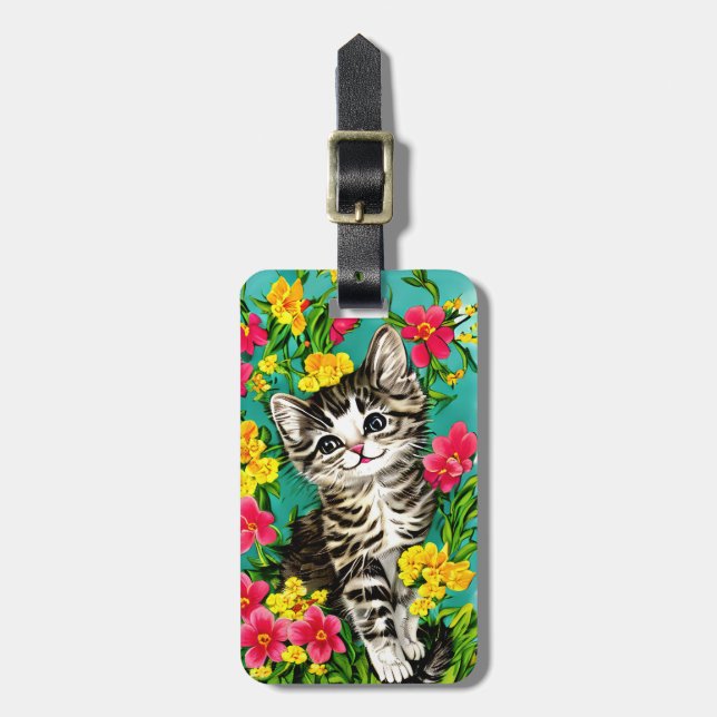 Para Maletas Etiqueta de Equipaje de Gato (Frente Vertical)
