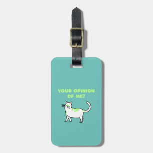 Para Maletas Etiqueta de equipaje de gato blanco