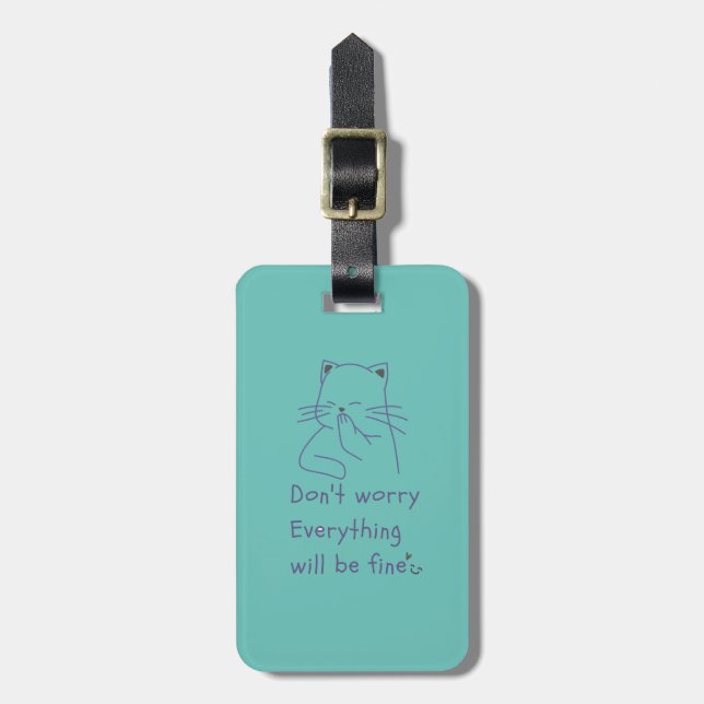 Para Maletas Etiqueta de equipaje de gato muy sonriente (Frente Vertical)