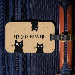 Para Maletas Etiqueta de equipaje de gato negro