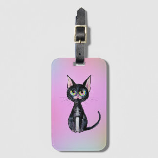 Para Maletas Etiqueta de equipaje de gato negro
