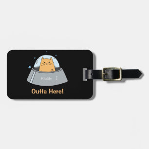Para Maletas Etiqueta de equipaje de gatos de nave espacial