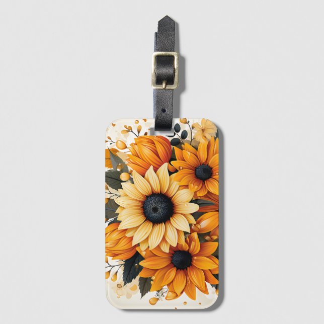 Para Maletas Etiqueta de equipaje de girasol (Anverso vertical)