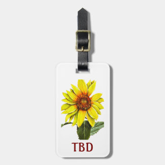 Para Maletas Etiqueta de equipaje de girasol