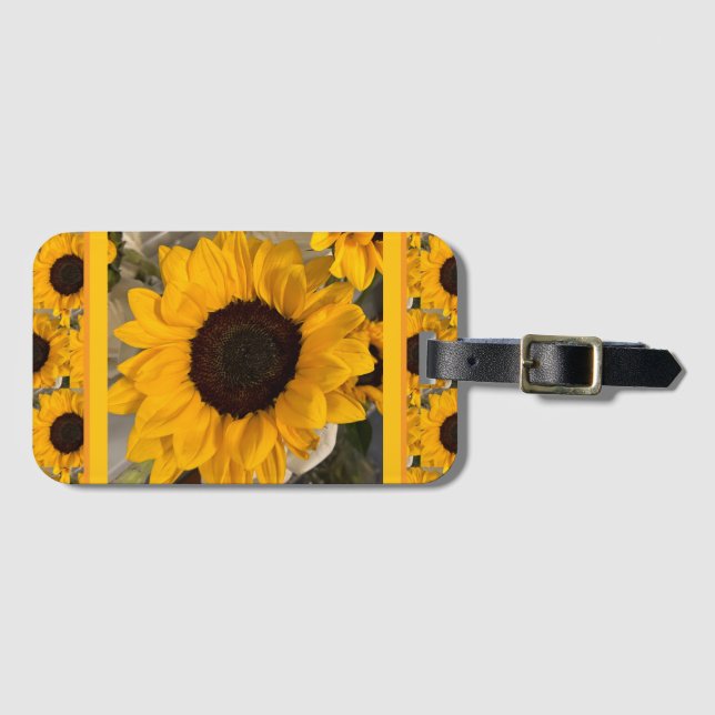 Para Maletas Etiqueta de equipaje de girasol (Anverso horizontal)
