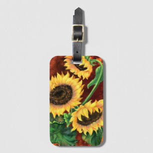 Para Maletas Etiqueta de equipaje de girasoles