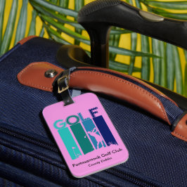 Para Maletas Etiqueta de equipaje de golf rosa
