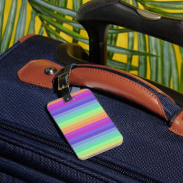 Para Maletas Etiqueta de equipaje de la franja de arco iris del