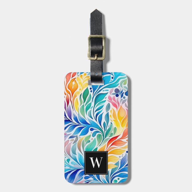 Para Maletas Etiqueta de equipaje de la hoja de arcoiris (Frente Vertical)